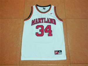 Maillot De Basket NCAA University of Maryland Leonard Kevin Bias 34 Engrener Blanc
